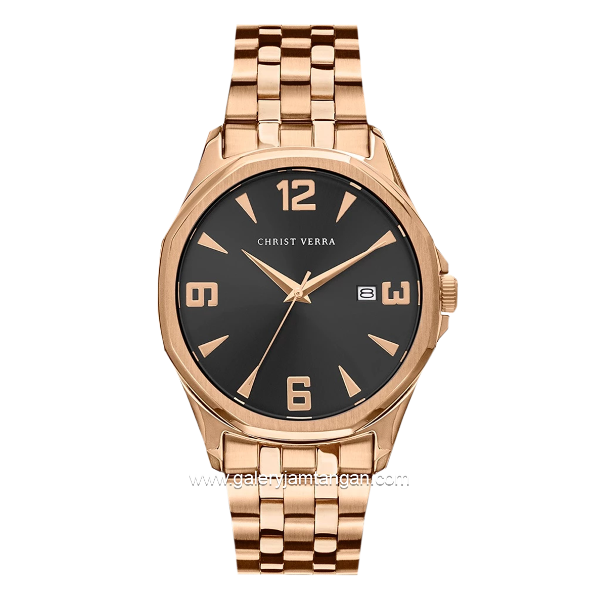 CHRIST VERRA CHRIST VERRA CV 10641G-15 BLK & CV 10641L- 15 BLK Rosegold Dial Black Stainless Steel