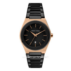 CHRIST VERRA Men's Watch CV 10985G-18 BLK Black Rosegold Stainless Steel