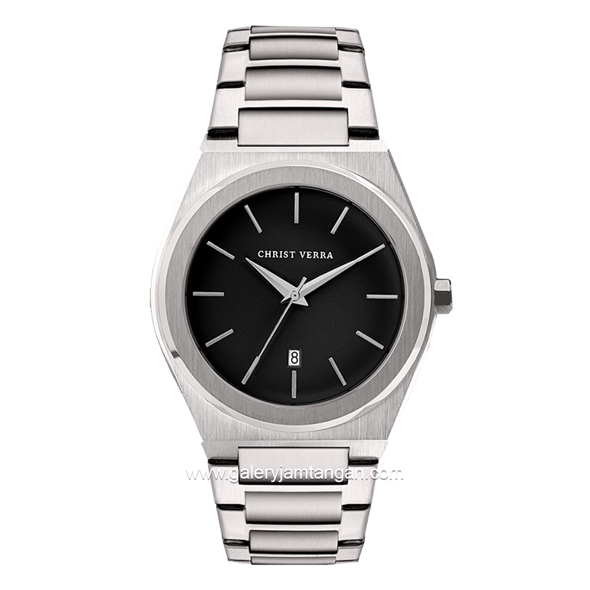 CHRIST VERRA Women's Watch CV 10985L-11 BLK Silver Dial Black Stainless Steel