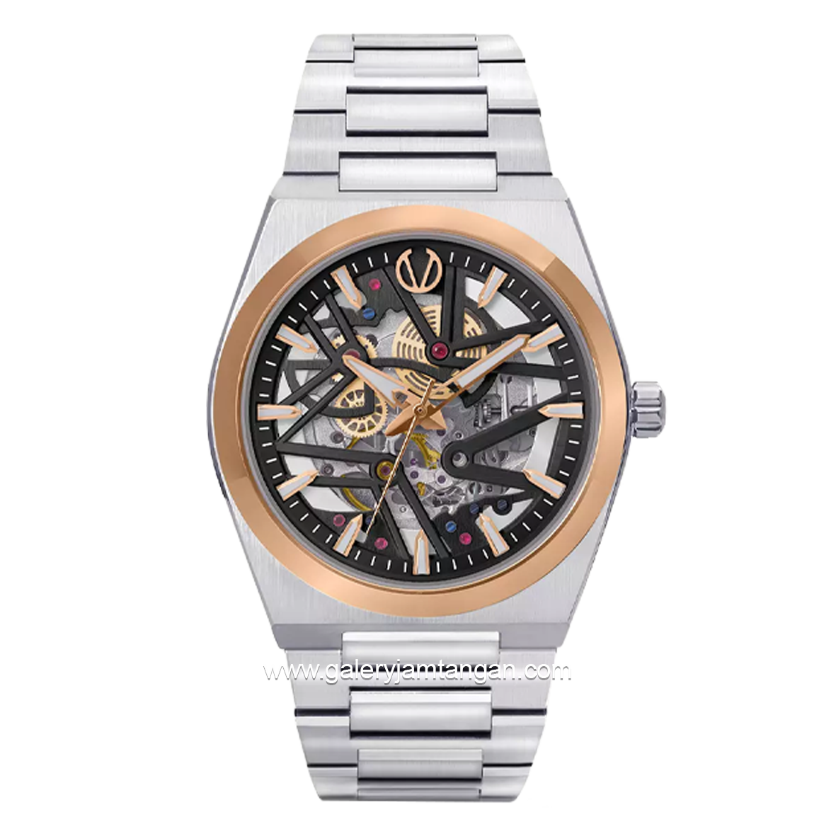 CHRIST VERRA LUXERNO CV 110819G-14 BLK Silver Rosegold Stainless Steel