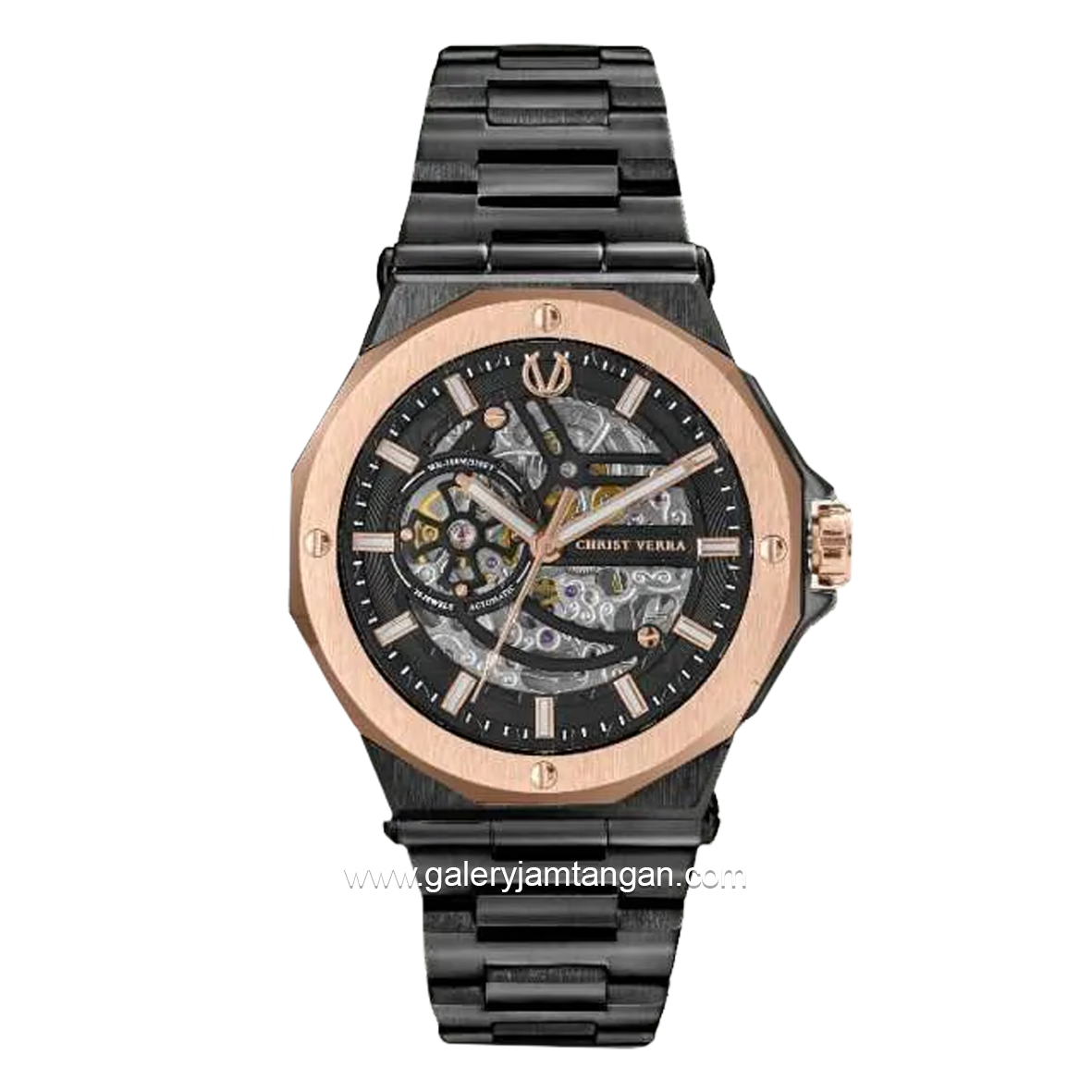 CHRIST VERRA CV 120145G-18 BLK Automatic Black Rosegold Stainless Steel