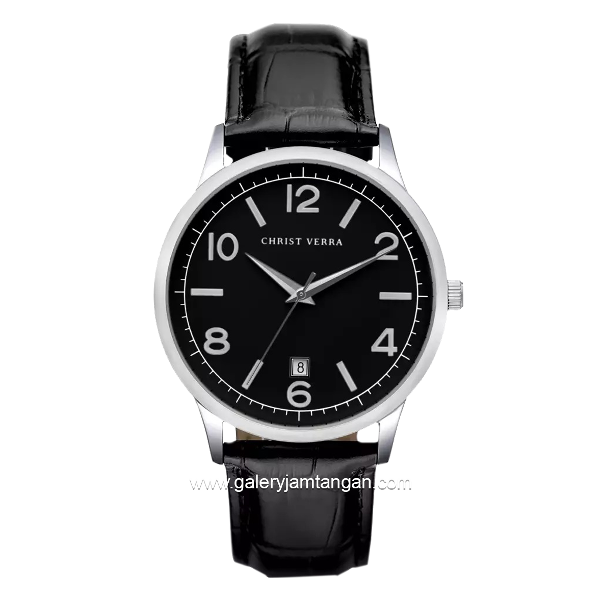 CHRIST VERRA Women's Watch CV 12071L-21 BLK Black Silver Dial Black Leather Strap