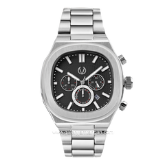 CHRIST VERRA Men's Watch CV 12124G-11 BLK Silver Dial Black Stainless Steel
