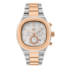 CHRIST VERRA Men's Watch CV 12124G-14 WHT Silver Rosegold Dial White Stainless Steel