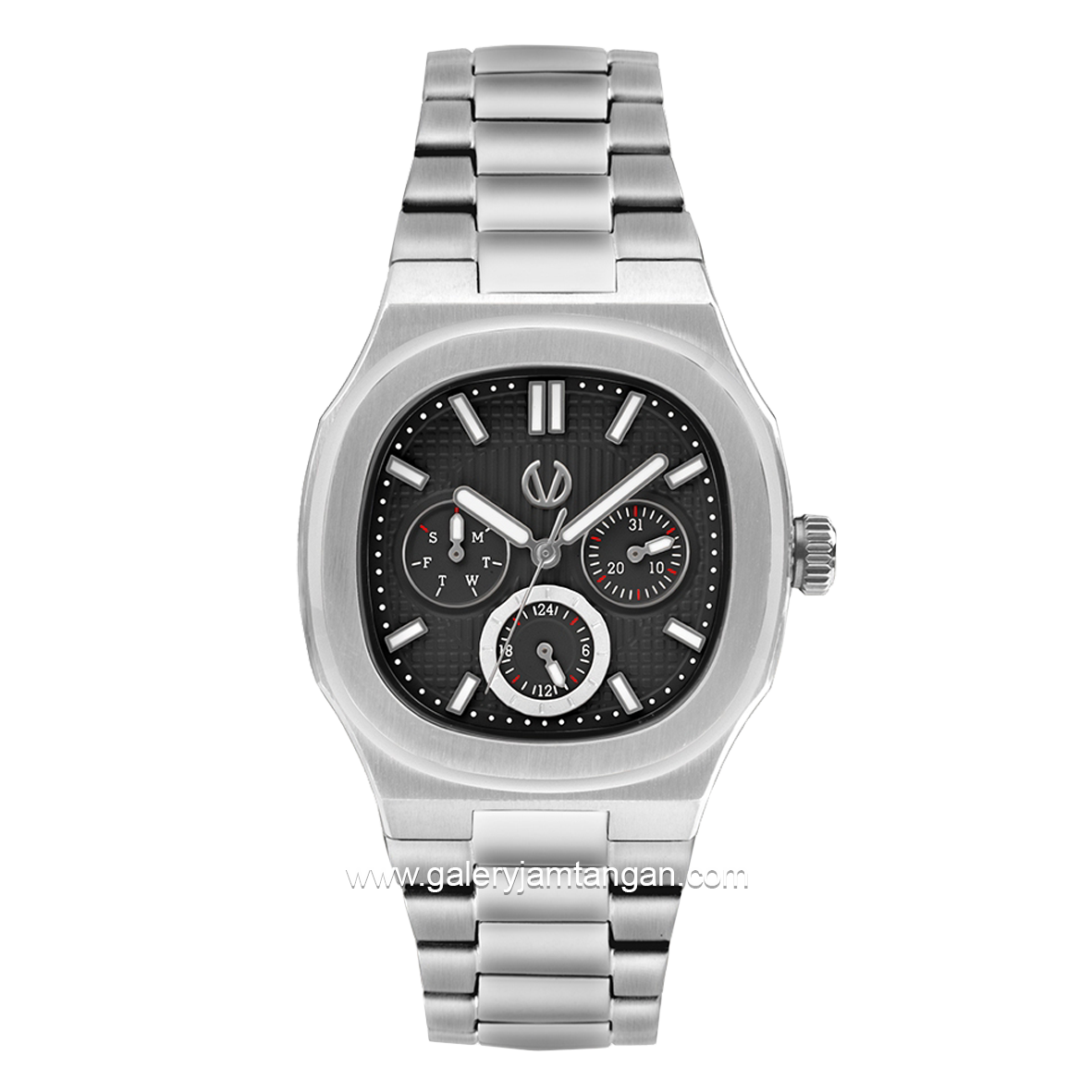CHRIST VERRA Women's Watch CV 12124L-11 BLK Silver Dial Black Stainless Steel