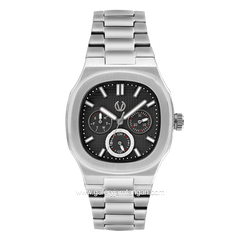 CHRIST VERRA Women's Watch CV 12124L-11 BLK Silver Dial Black Stainless Steel