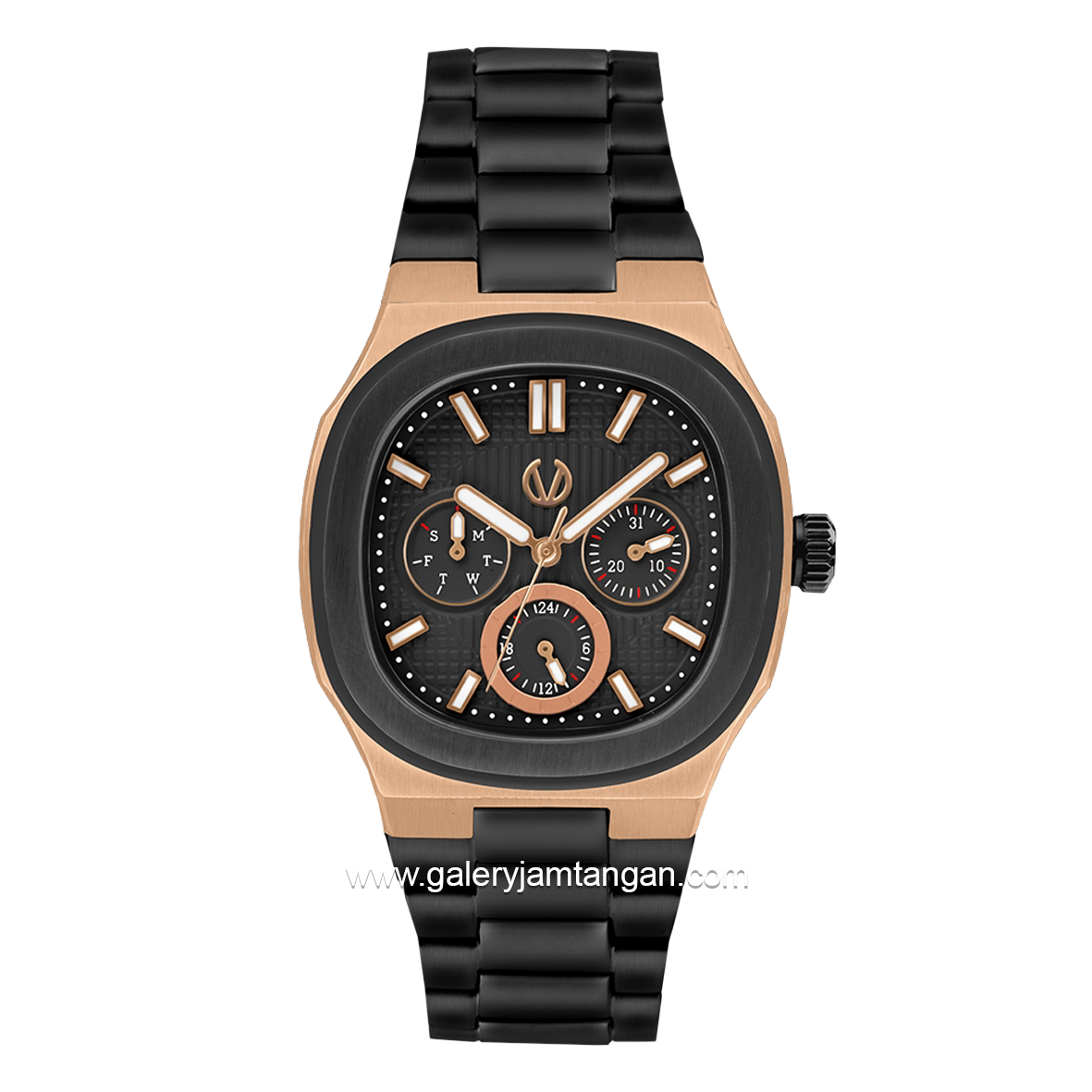 CHRIST VERRA Women's Watch CV 12124L-18 BLK Black Rosegold Stainless Steel