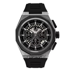 CHRIST VERRA CV 12189G-30 BLK Black Silver Rubber Strap