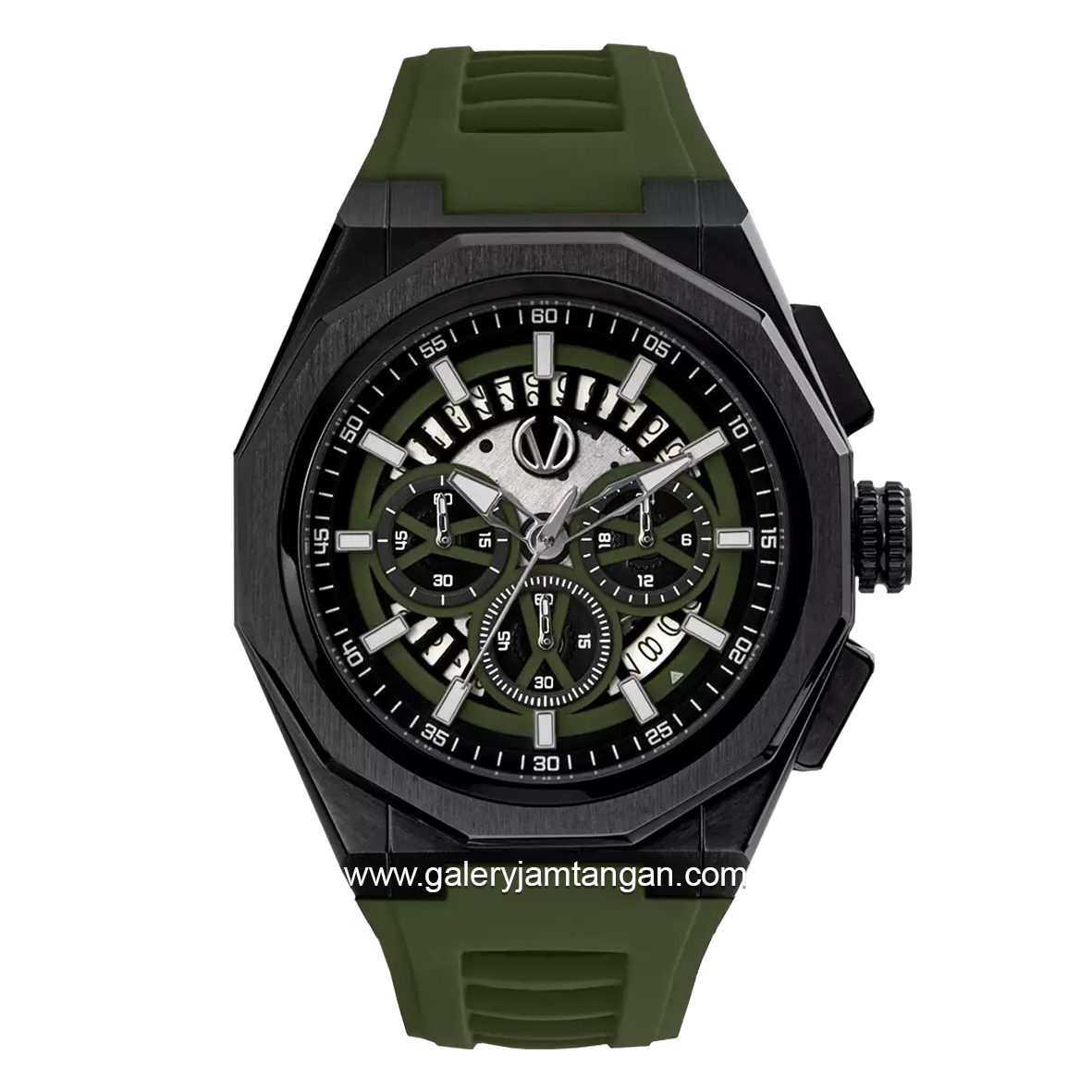 CHRIST VERRA CV 12189G-36 BLK/GRN Green Black Rubber Strap