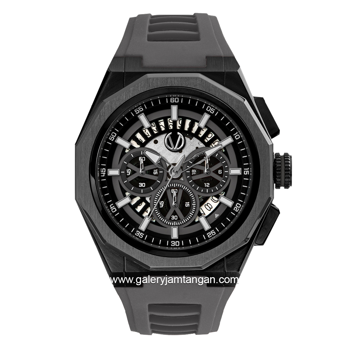 CHRIST VERRA CV 12189G-36 BLK/GRY Grey Black Rubber Strap