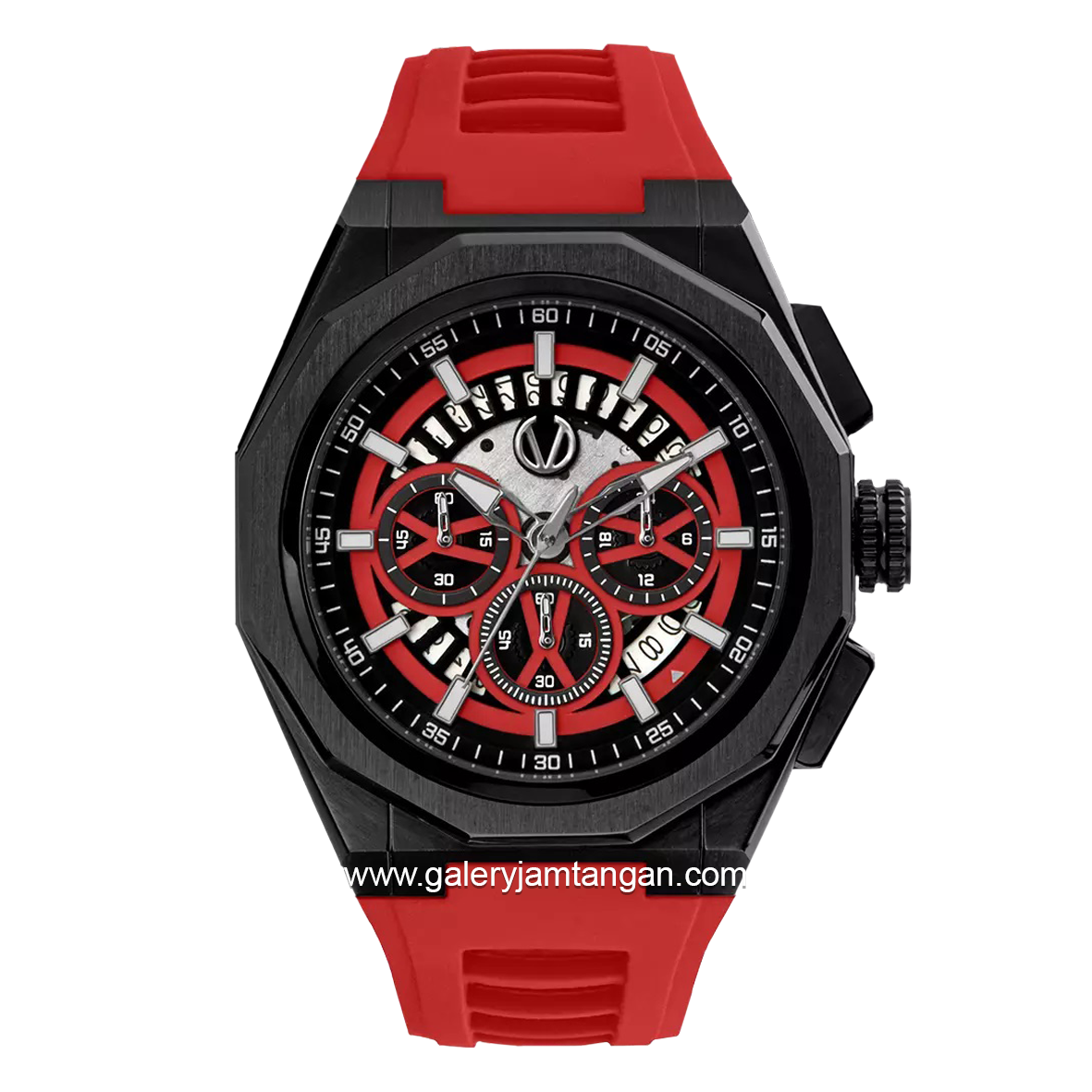 CHRIST VERRA CV 12189G-36 BLK/RED Red Black Rubber Strap