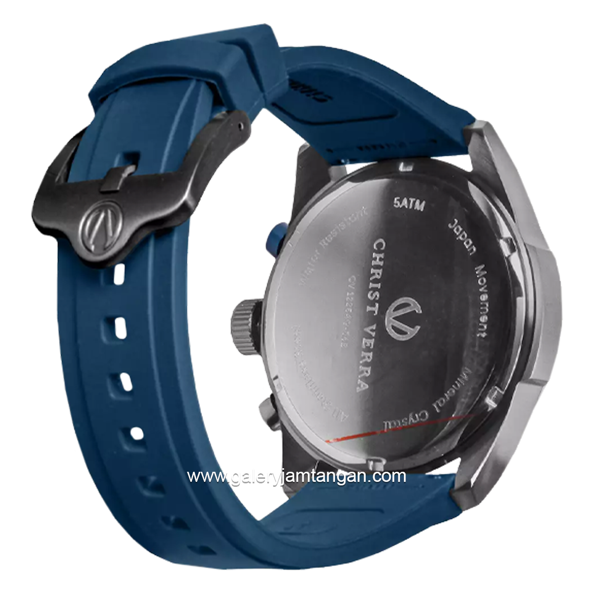 CHRIST VERRA CV 12254G-36B BLK/BLU Men's Watches Blue Black Rubber Strap