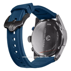 CHRIST VERRA CV 12254G-36B BLK/BLU Men's Watches Blue Black Rubber Strap