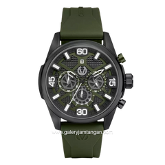 CHRIST VERRA CV 12254G-36 BLK/GRN Men's Watches Green Black Rubber Strap