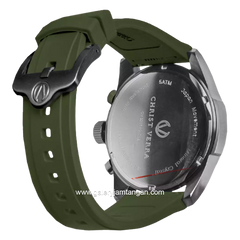 CHRIST VERRA CV 12254G-36 BLK/GRN Men's Watches Green Black Rubber Strap