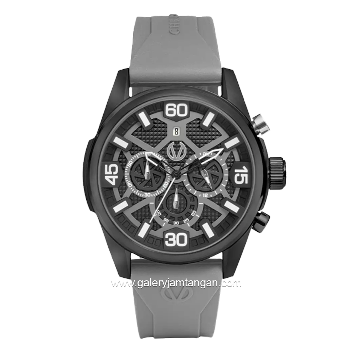 CHRIST VERRA CV 12254G-36 BLK/GRY Men's Watches Grey Black Rubber Strap