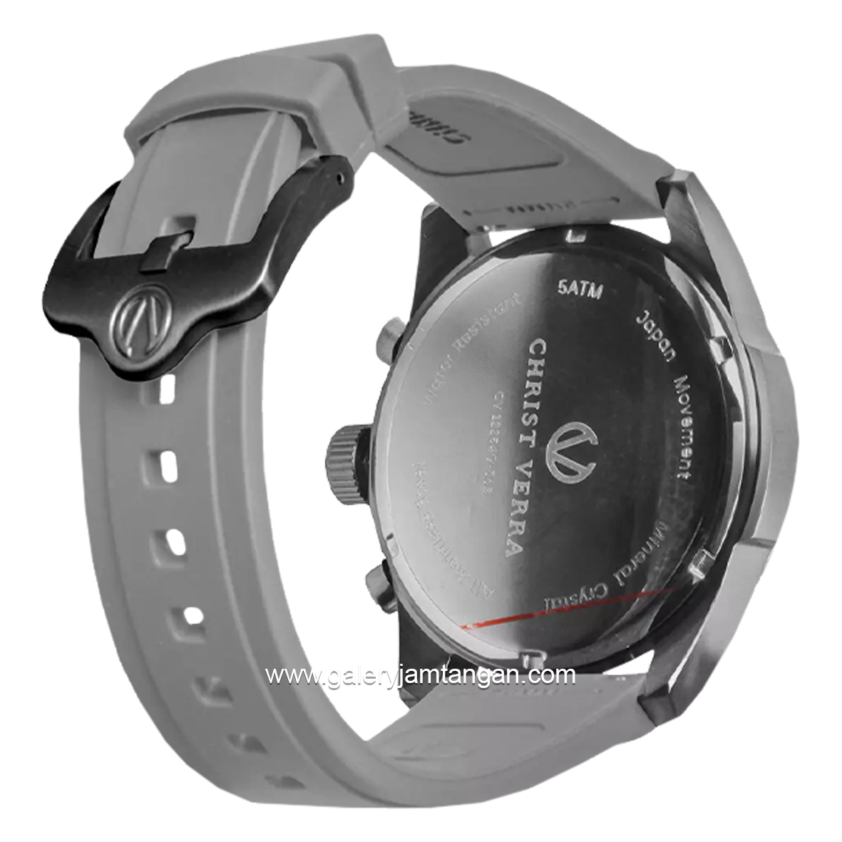 CHRIST VERRA CV 12254G-36 BLK/GRY Men's Watches Grey Black Rubber Strap