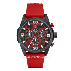 CHRIST VERRA CV 12254G-36 BLK/RED Men's Watches Red Black Rubber Strap