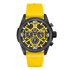 CHRIST VERRA CV 12254G-36 BLK/YLW Men's Watches Yellow Black Rubber Strap
