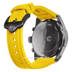 CHRIST VERRA CV 12254G-36 BLK/YLW Men's Watches Yellow Black Rubber Strap
