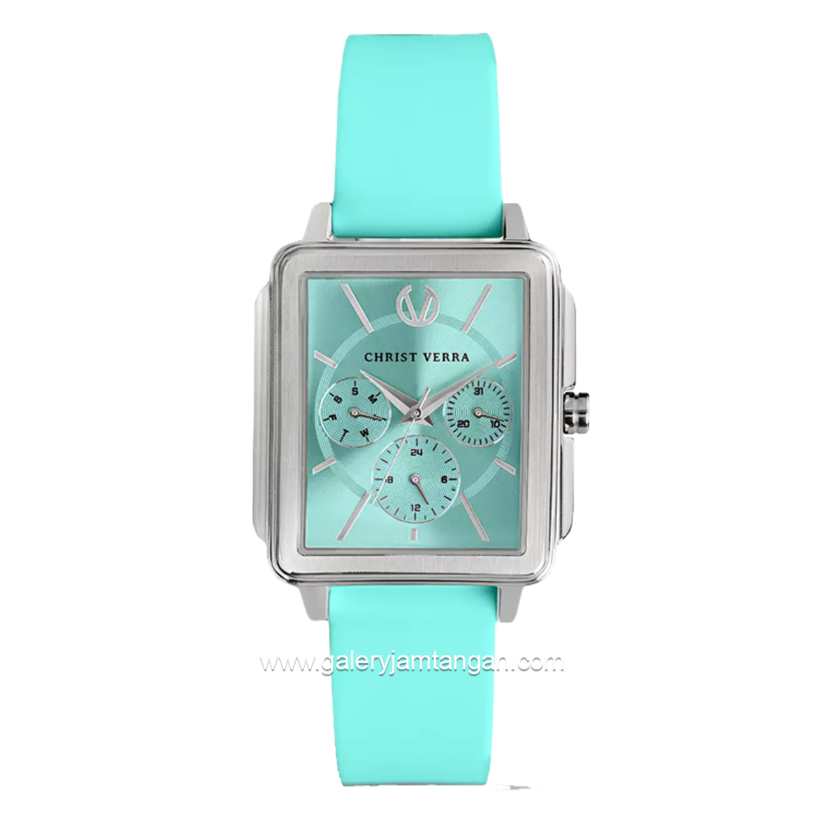 CHRIST VERRA LITE CV 12260L-31 TEAL Women's Watches Teal Silver Rubber Strap