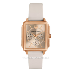 CHRIST VERRA LITE CV 12260L-35 BEIGE Women Watches Beige Rosegold Rubber Strap
