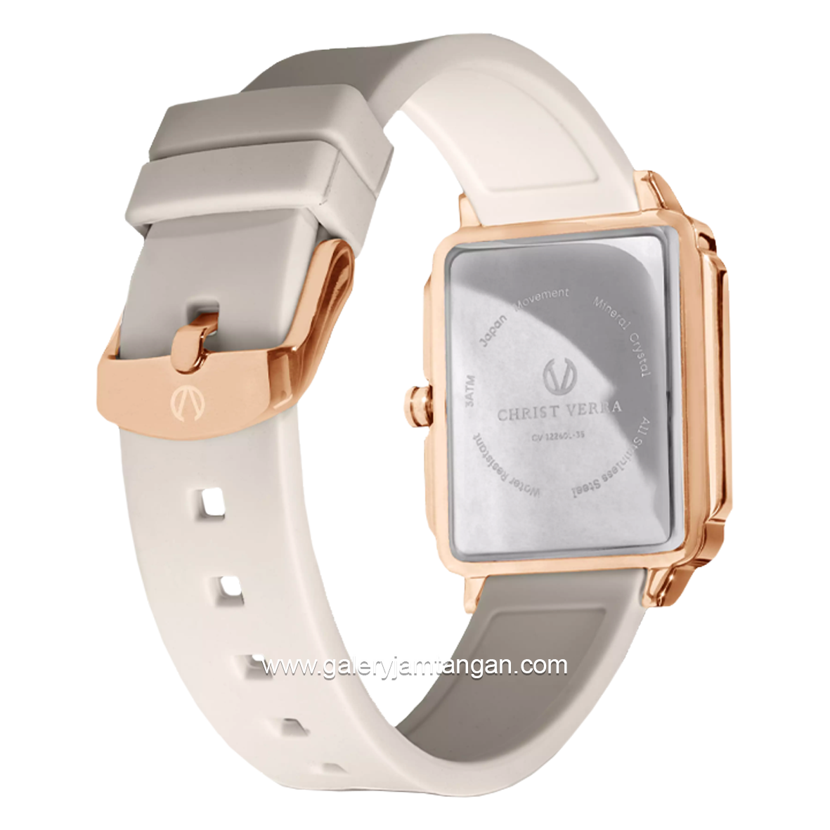 CHRIST VERRA LITE CV 12260L-35 BEIGE Women Watches Beige Rosegold Rubber Strap