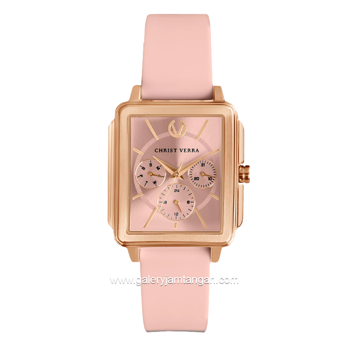 CHRIST VERRA LITE CV 12260L-35 PEACH Women Watches Peach Rosegold Rubber Strap