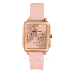 CHRIST VERRA LITE CV 12260L-35 PEACH Women Watches Peach Rosegold Rubber Strap