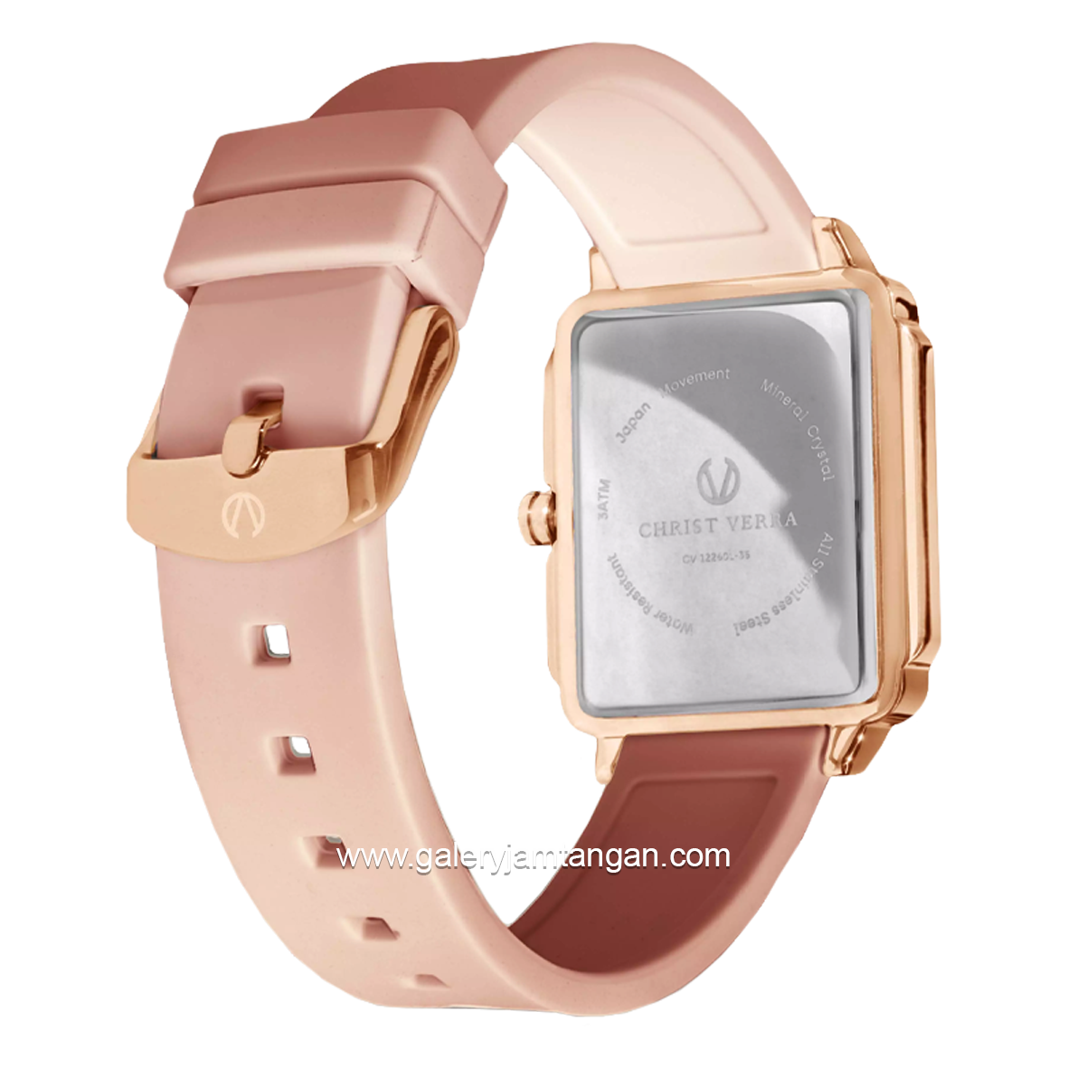 CHRIST VERRA LITE CV 12260L-35 PEACH Women Watches Peach Rosegold Rubber Strap
