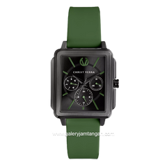 CHRIST VERRA LITE CV 12260L-36 BLK/GRN Women Watches Green Black Rubber Strap