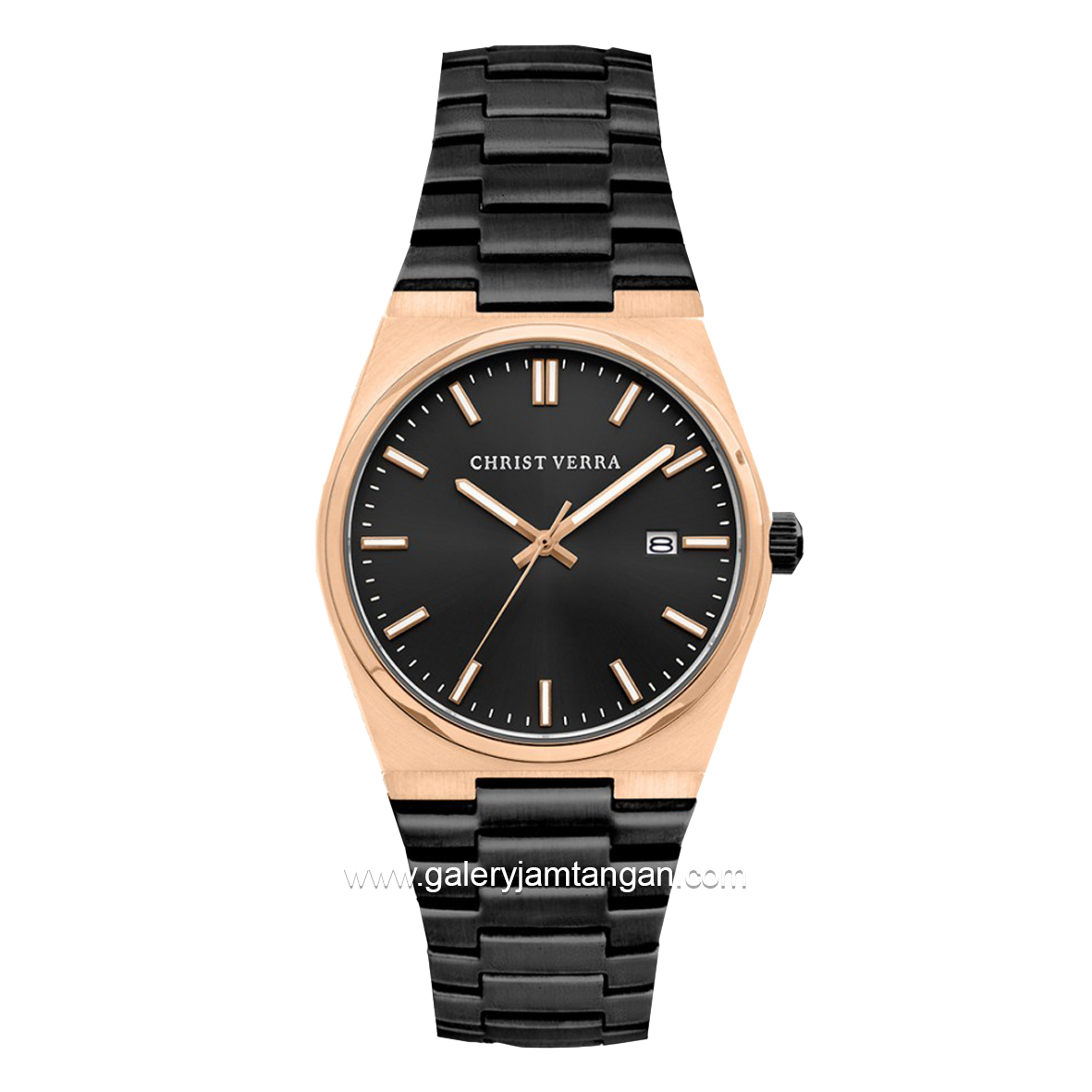 CHRIST VERRA Women's Watch CV 12336L-18 BLK Black Rosegold Stainless Steel