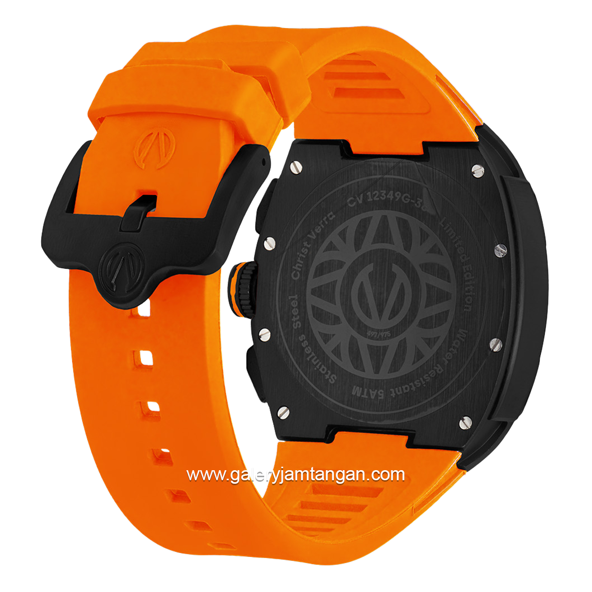 CHRIST VERRA Neo Drive CV 12349G-36 BLK/ORG Orange Black Rubber Strap