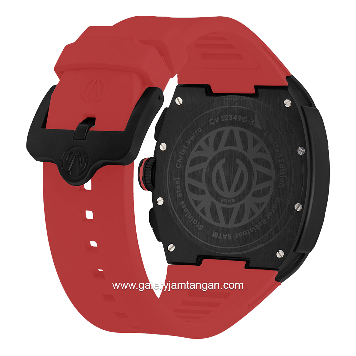 CHRIST VERRA Neo Drive CV 12349G-36 BLK/RED Red Black Rubber Strap