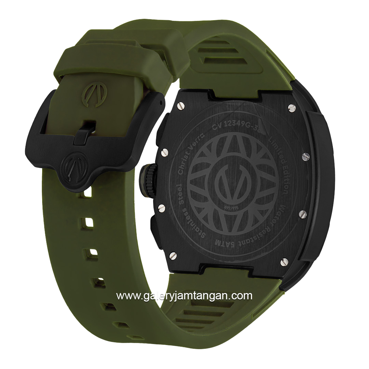 CHRIST VERRA Neo Drive CV 12349G-36 GRN Green Black Rubber Strap