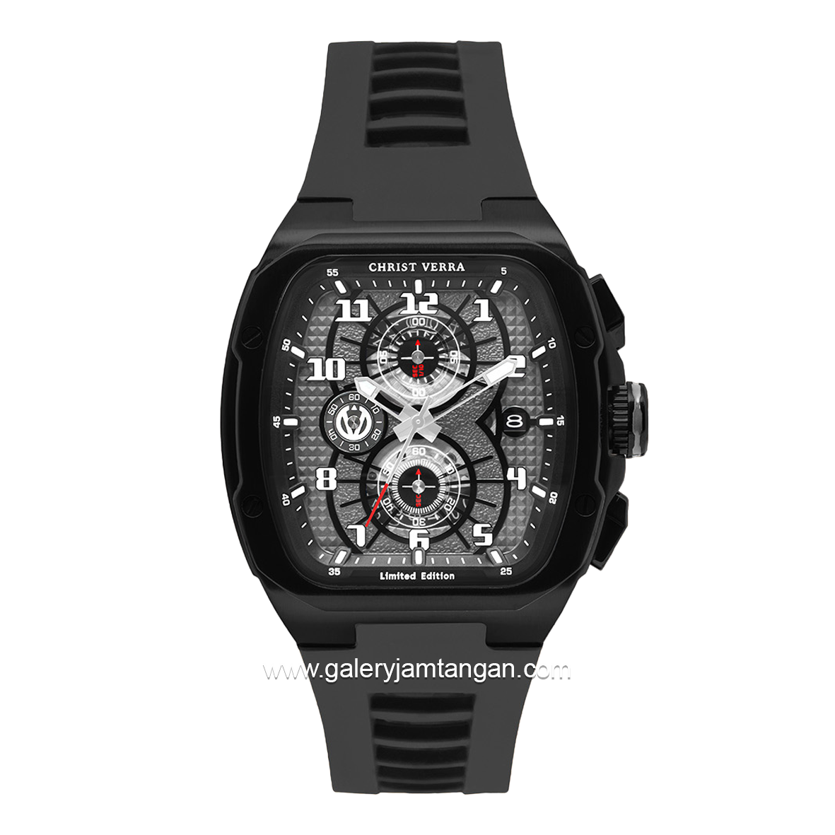 CHRIST VERRA Neo Drive CV 12349G-36 GRY Gray Black Rubber Strap