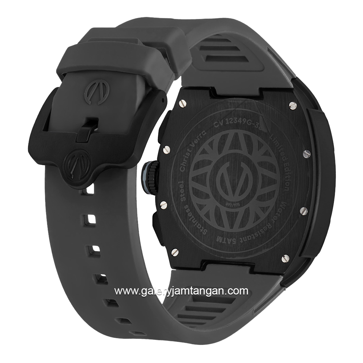 CHRIST VERRA Neo Drive CV 12349G-36 GRY Gray Black Rubber Strap