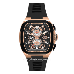 CHRIST VERRA Neo Drive CV 12349G-38 BLK Black Rosegold Rubber Strap
