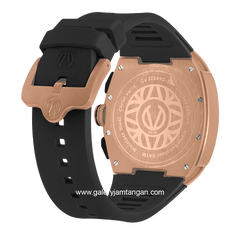 CHRIST VERRA Neo Drive CV 12349G-38 BLK Black Rosegold Rubber Strap