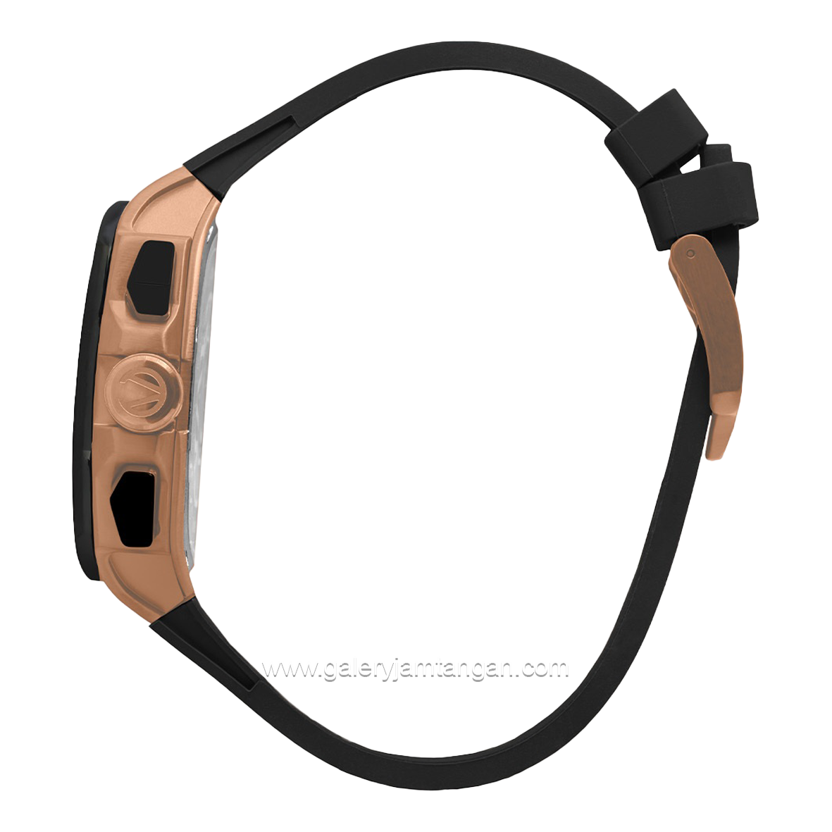 CHRIST VERRA Neo Drive CV 12349G-38 BLK Black Rosegold Rubber Strap