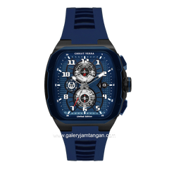 CHRIST VERRA Neo Drive CV 12349G-3D BLU Blue Black Rubber Strap