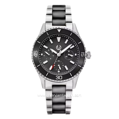 CHRIST VERRA CV 12351L-50 BLK Combination Silver Black Stainless Steel Ceramic Strap