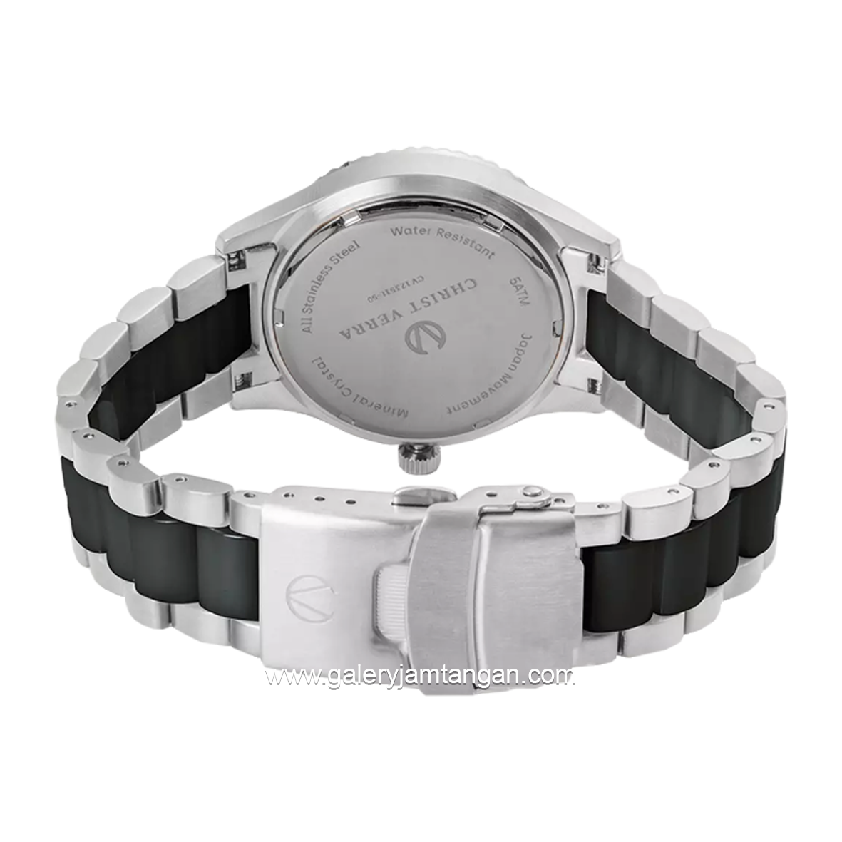CHRIST VERRA CV 12351L-50 BLK Combination Silver Black Stainless Steel Ceramic Strap