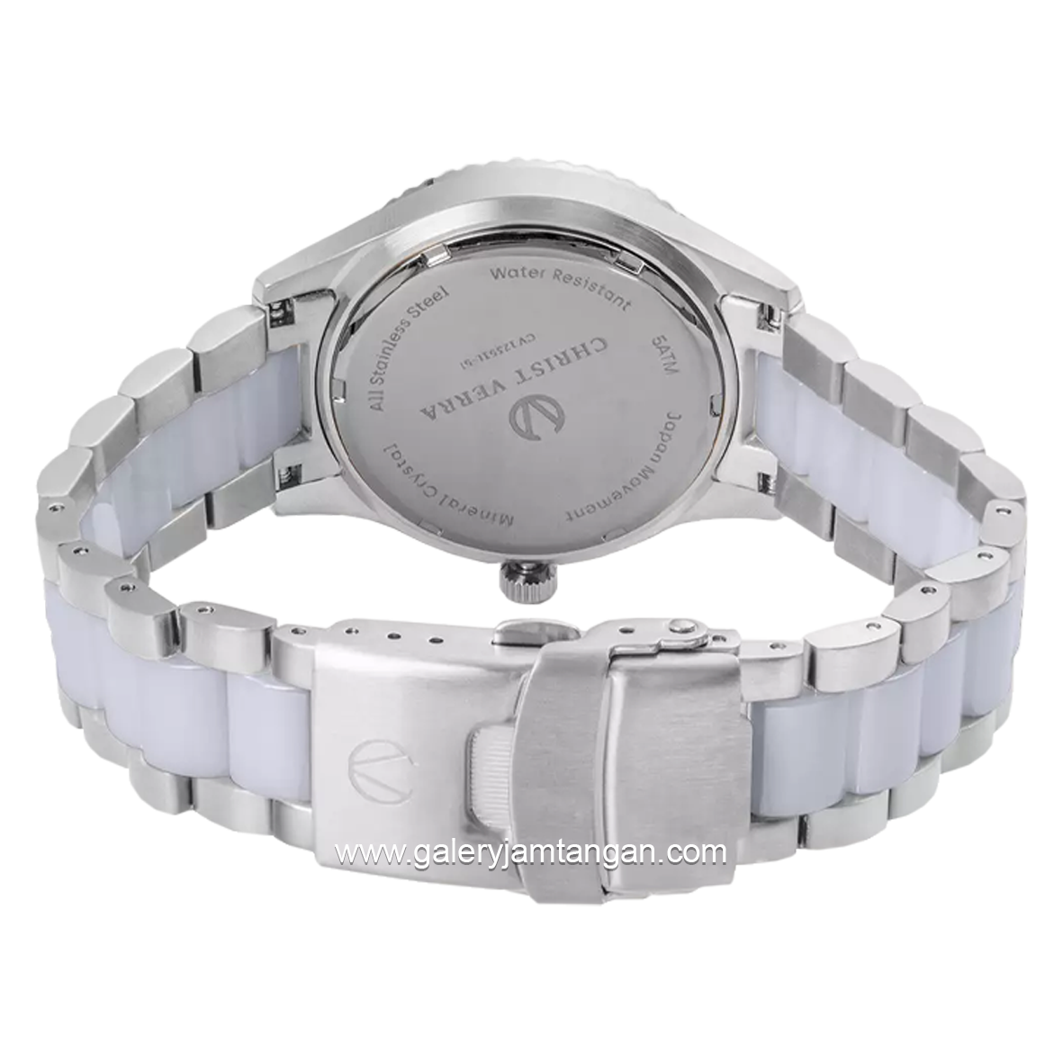 CHRIST VERRA CV 12351L-51 WHT Combination Silver White Stainless Steel Ceramic Strap