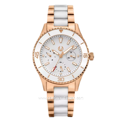 CHRIST VERRA CV 12351L-55 WHT Combination Rosegold White Stainless Steel Ceramic Strap