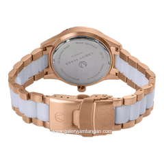 CHRIST VERRA CV 12351L-55 WHT Combination Rosegold White Stainless Steel Ceramic Strap