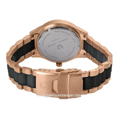 CHRIST VERRA CV 12351L-58 BLK Black Rosegold Stainless Steel Ceramic Strap
