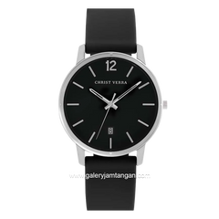 CHRIST VERRA CV 12425L-31 BLK Black Silver Silicone Strap