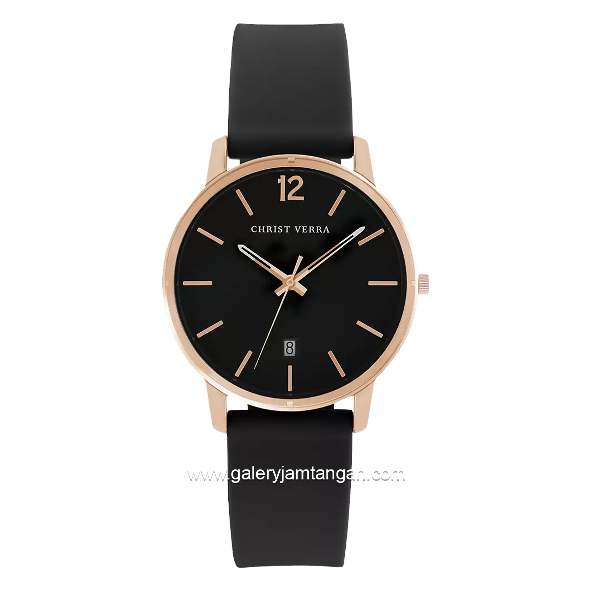 CHRIST VERRA CV 12425L-35 BLK Black Rosegold Silicone Strap
