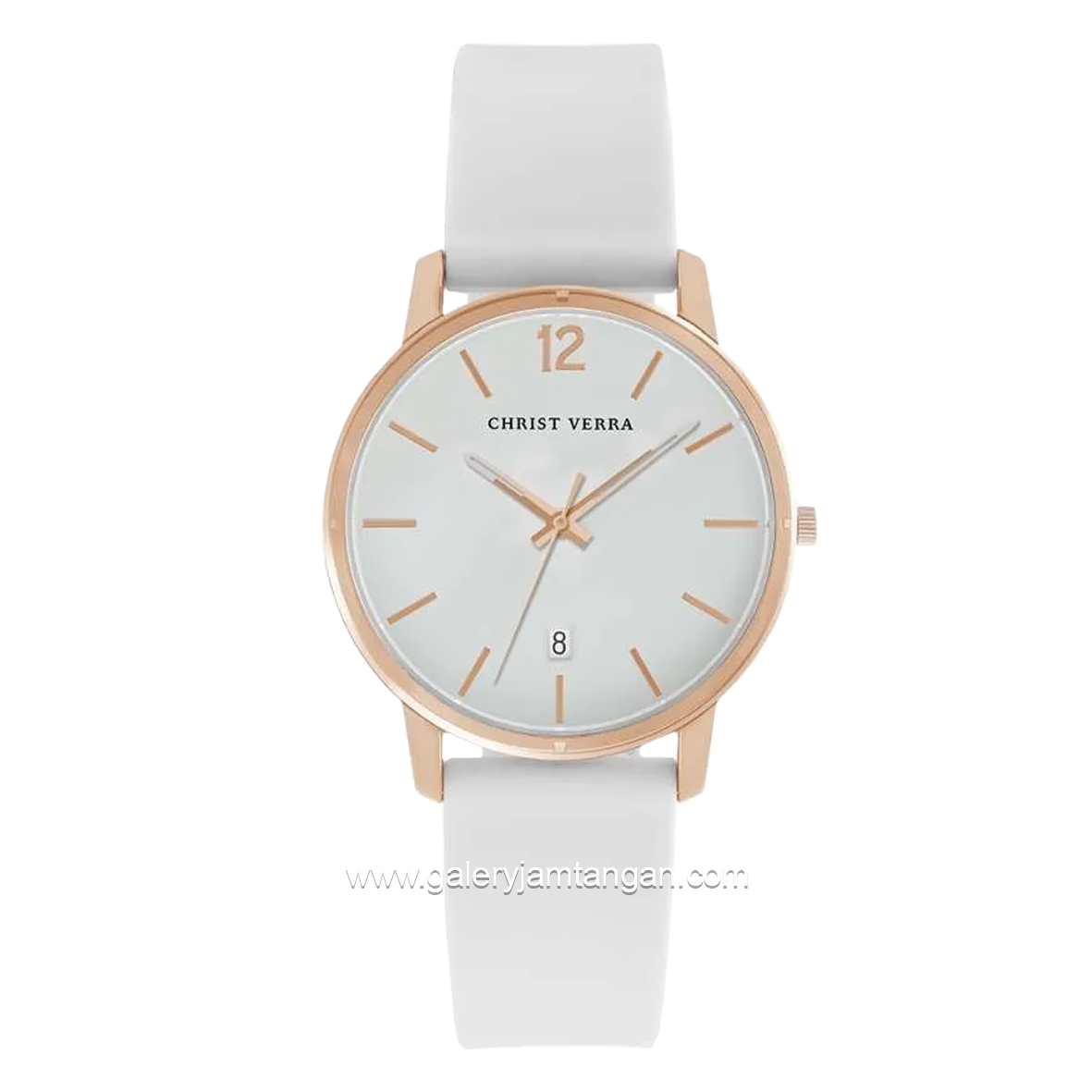 CHRIST VERRA CV 12425L-35 WHT White Rosegold Silicone Strap